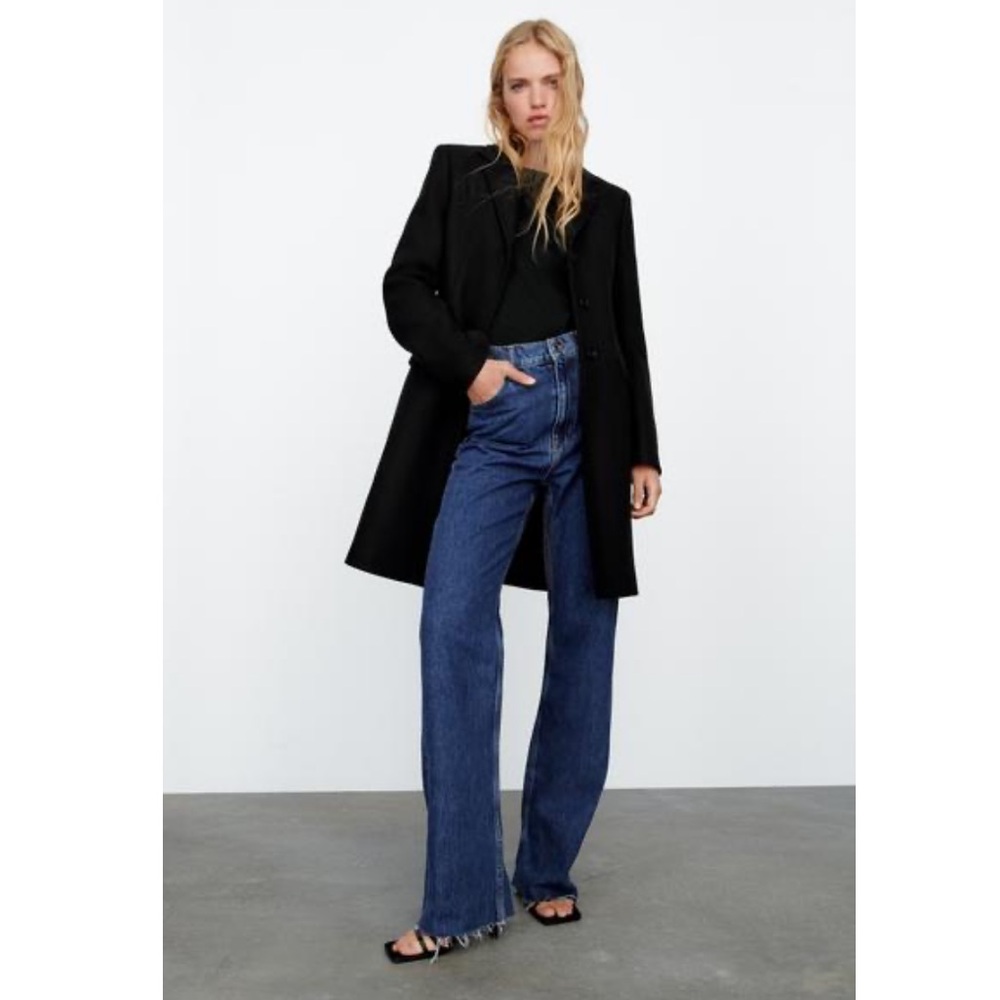 Zara Black Wool Coat - fits a size 14-16